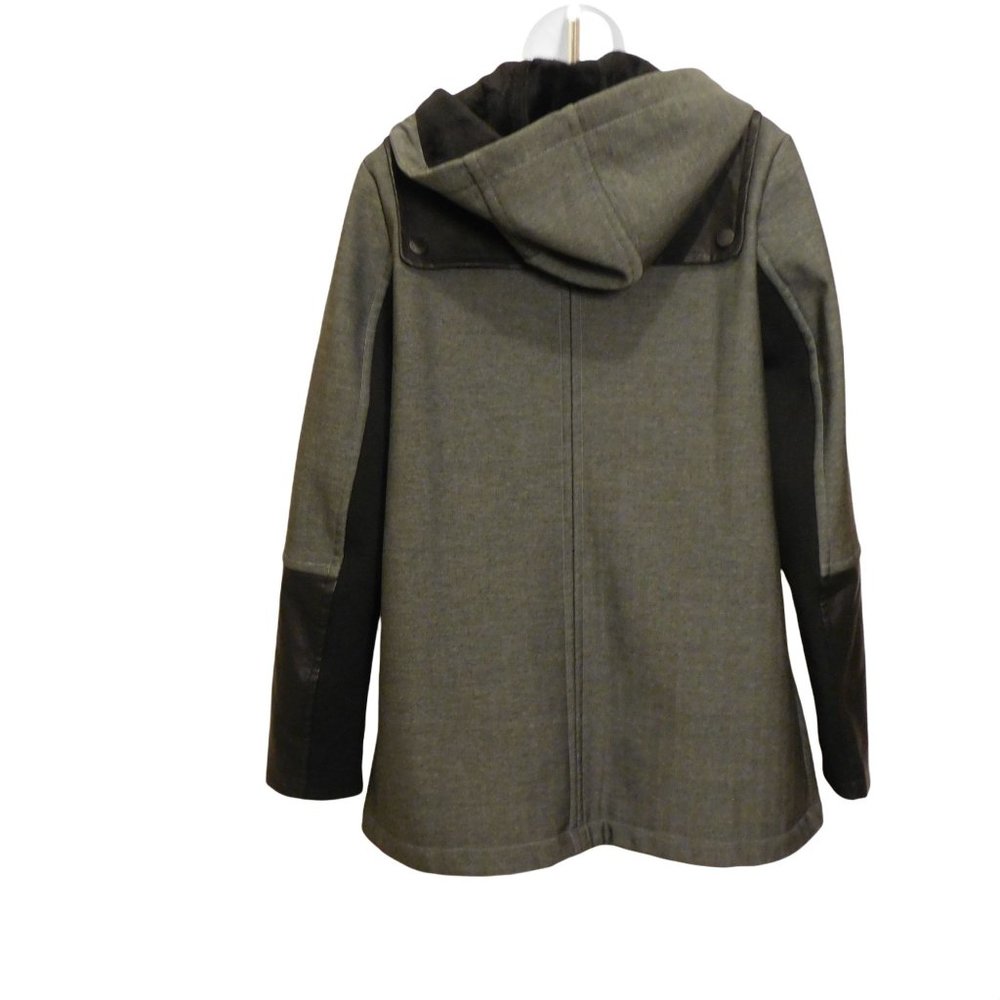 BCBGeneration Gray and Black Polyester and Faux Leather Jacket with hood - Picture 5 of 10